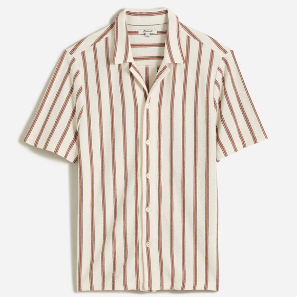 Madewell Men's Easy Short-Sleeve Shirt in Stripe Jacquard - Picture 1 of 6